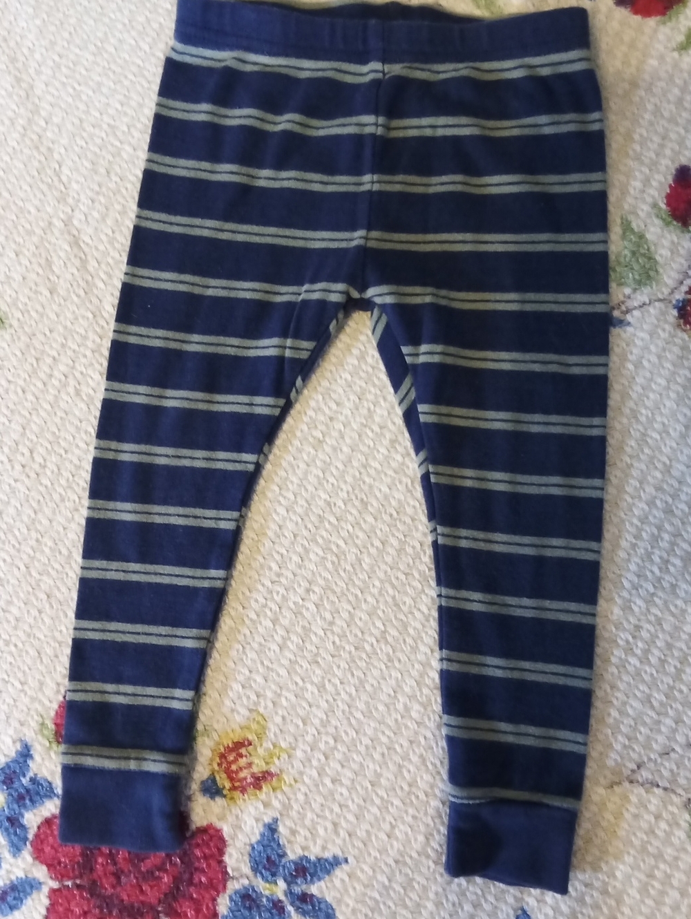 Carter's Navy and Green Striped Kids Pajama Bottoms